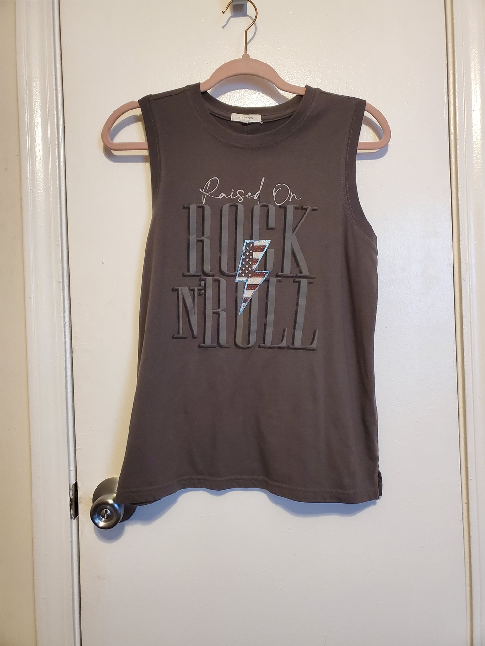 Maurices Dark Gray "Raised On Rock N Roll" Sleeveless Tank